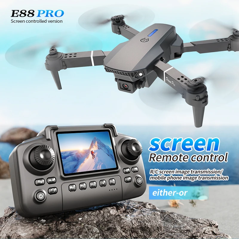 Drone Camera 4K - Dron Profesional E88 PRO con Pantalla,